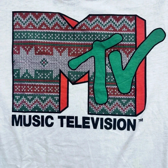 MTV White Short Sleeve Tee with Colorful Logo - Picture 3 of 4